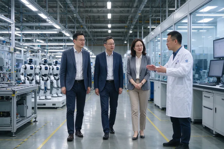 Business delegation visiting a robotics factory in Shenzhen